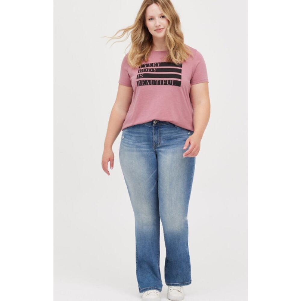 Every Body is Beautiful Torrid 3X Tee Dusty Rose Pink T-Shirt Top Crew Neck NEW - Picture 5 of 7